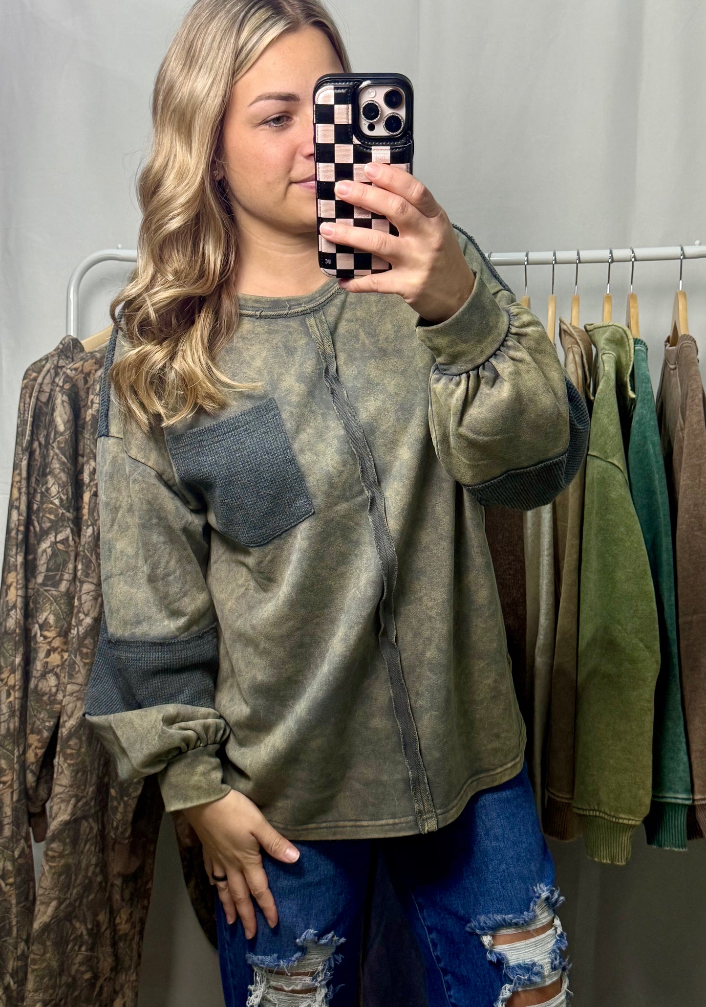 The Washed Utility Pocket Pullover - Oversized