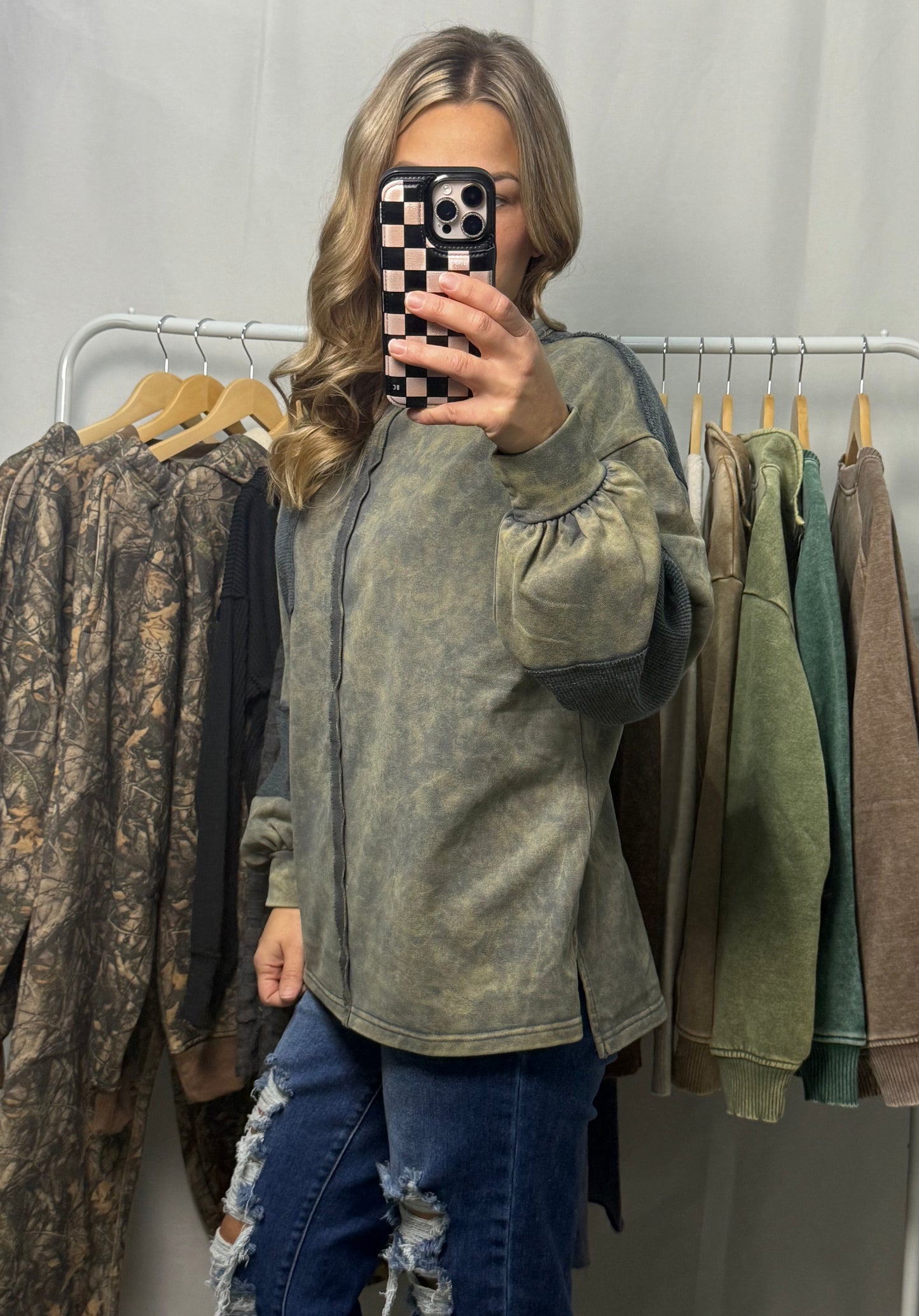 The Washed Utility Pocket Pullover - Oversized