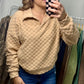 Textured Collared Pullover - Taupe
