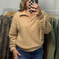 Textured Collared Pullover - Taupe