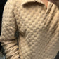 Textured Collared Pullover - Taupe
