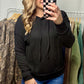 Black Soft Ribbed Hooded Long Sleeve