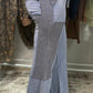 Vintage Washed Flared Panel Pants - Denim