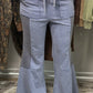 Vintage Washed Flared Panel Pants - Denim