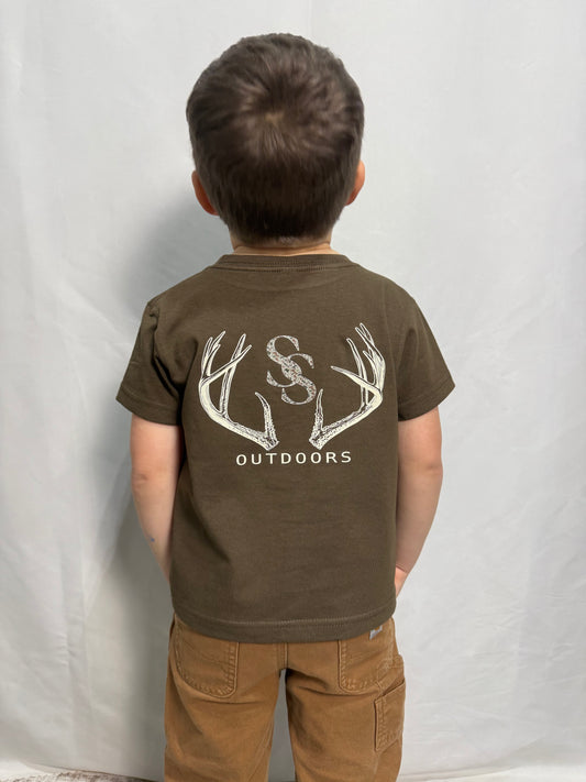 Toddler Camo SS Antler Short Sleeve Graphic