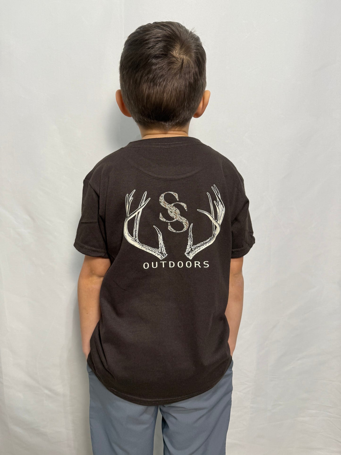 Youth Camo SS Antler Short Sleeve Graphic
