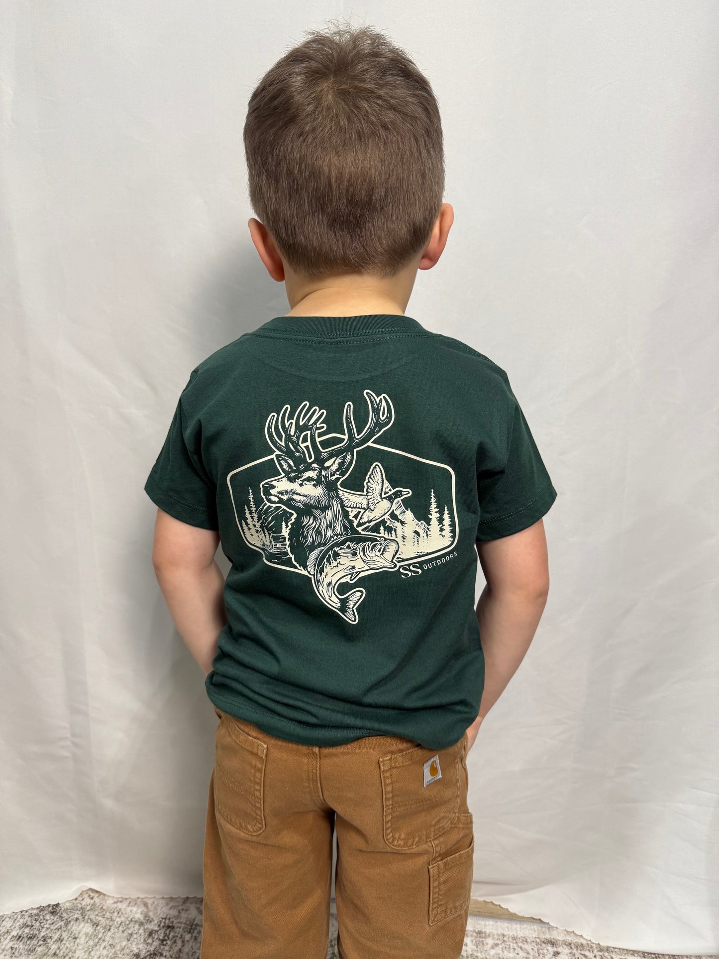 Toddler Wildlife Forest Short Sleeve Graphic