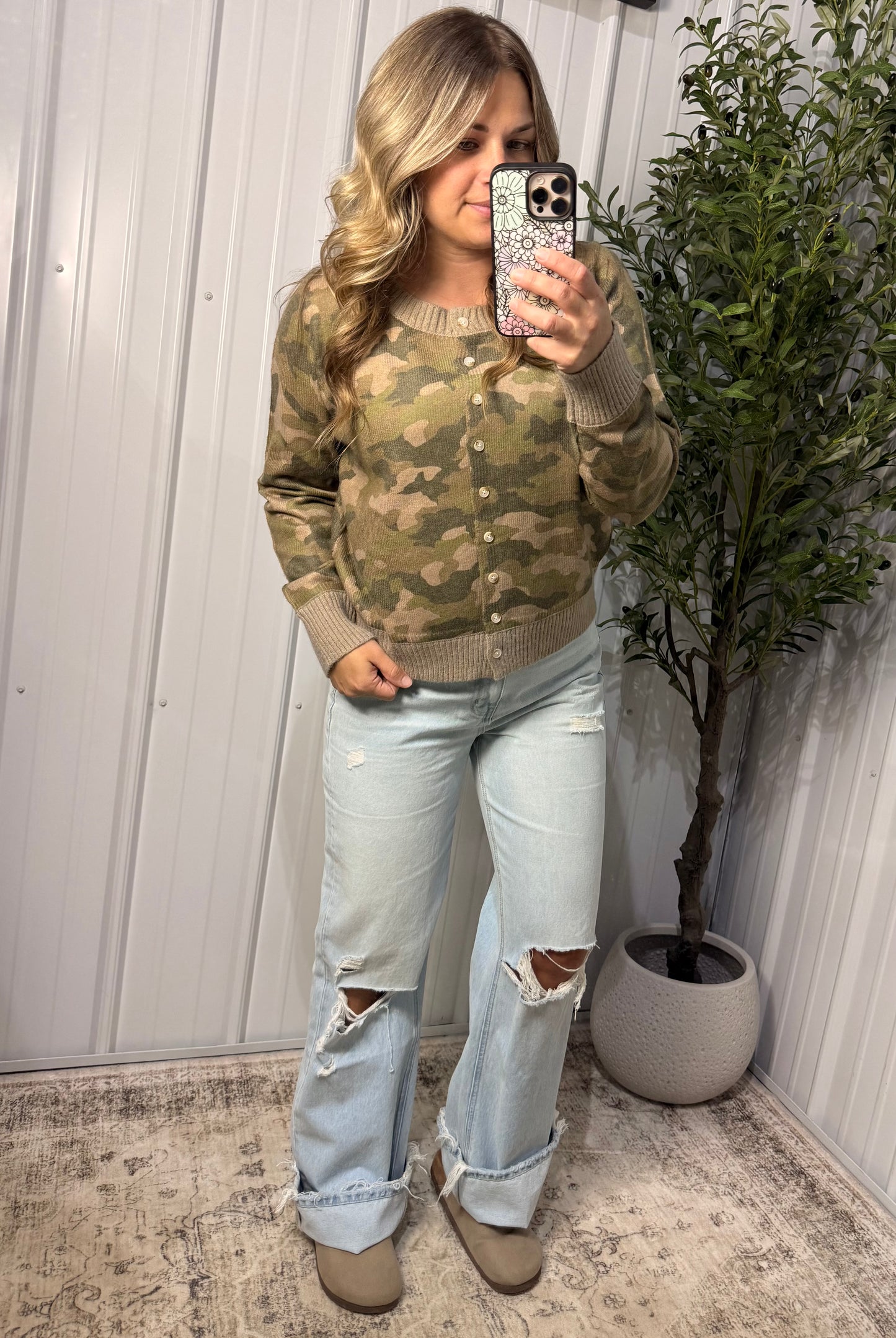 Camo Out Stitches Cardigan