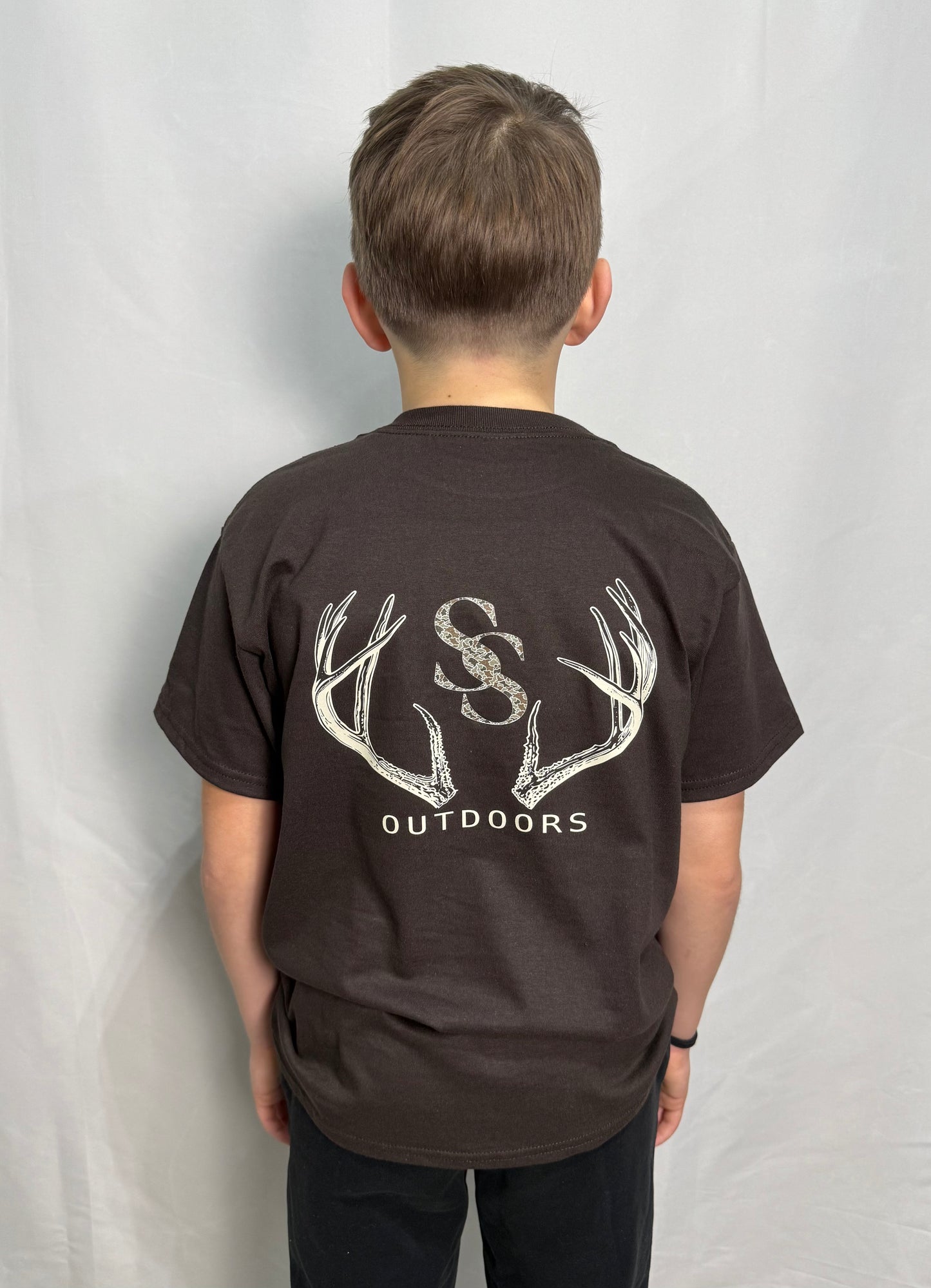 Youth Camo SS Antler Short Sleeve Graphic