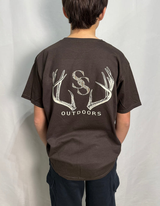 Youth Camo SS Antler Short Sleeve Graphic
