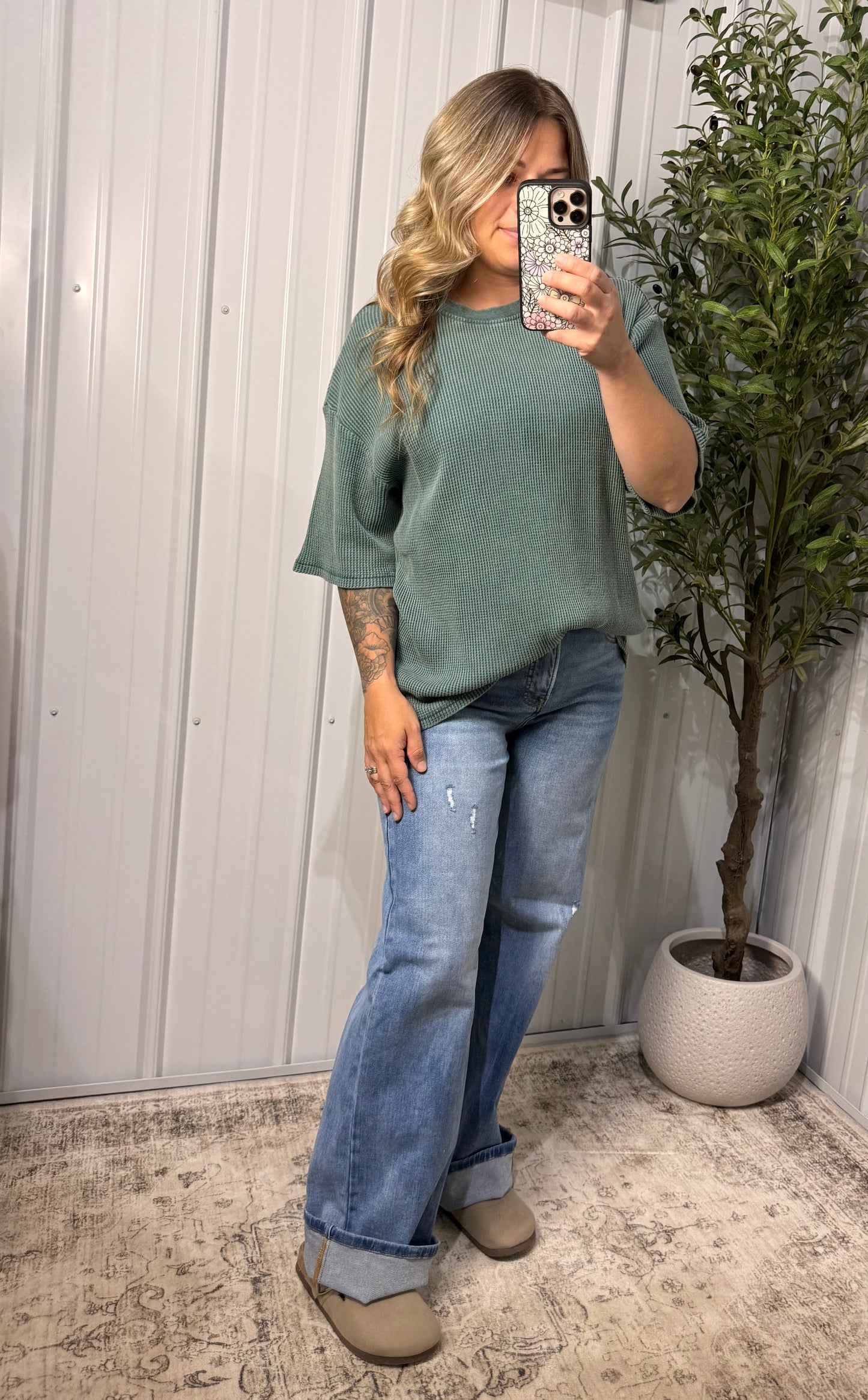 Coastal Comfort Waffle-Knit Top