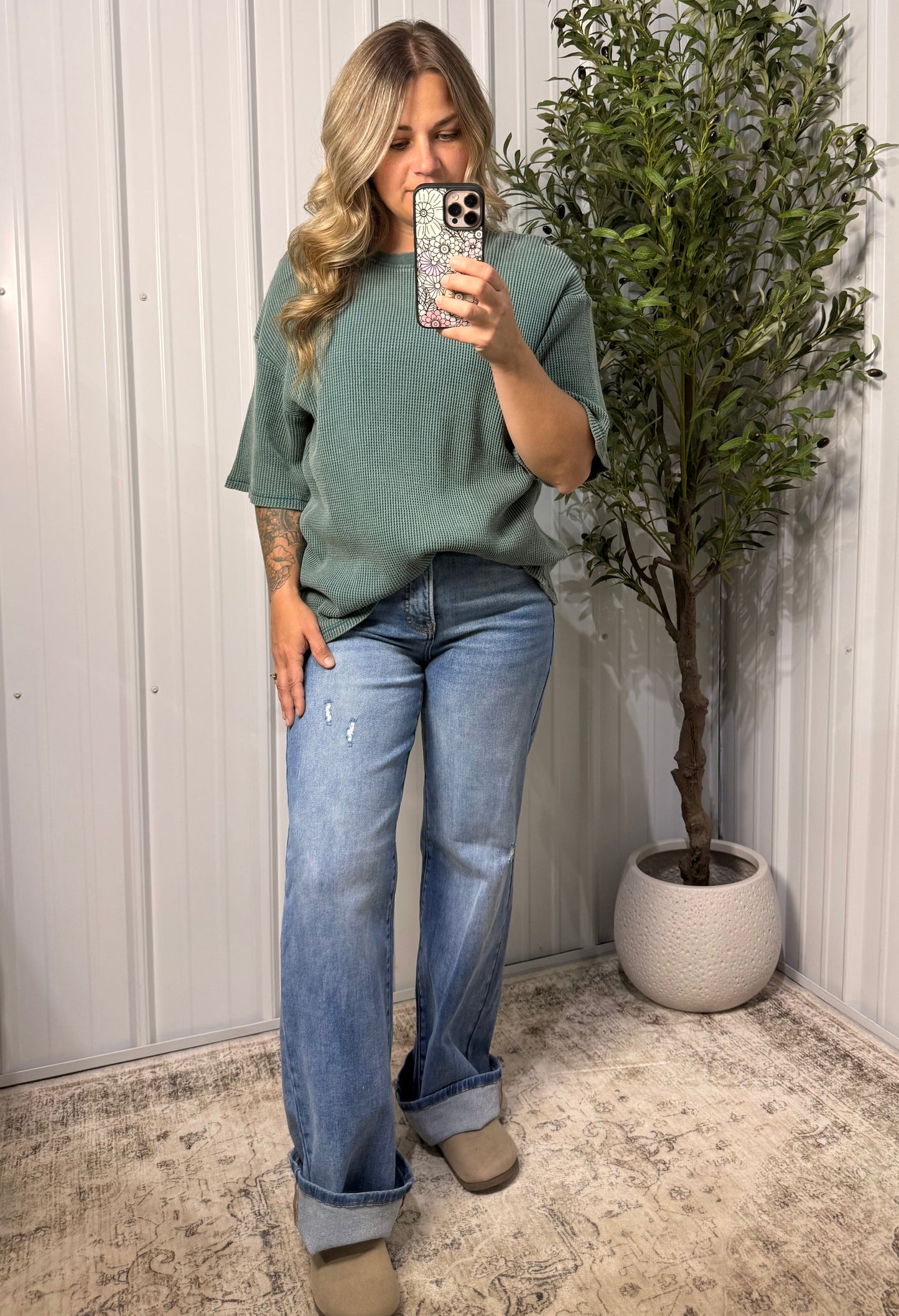 Coastal Comfort Waffle-Knit Top