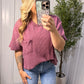 Vintage Berry Waffle-Knit Top