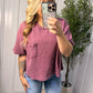 Vintage Berry Waffle-Knit Top