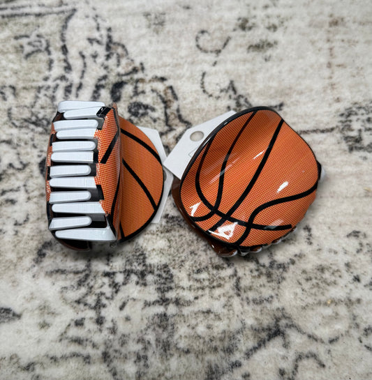 Game Day Basketball Plastic Hair Claw Clip
