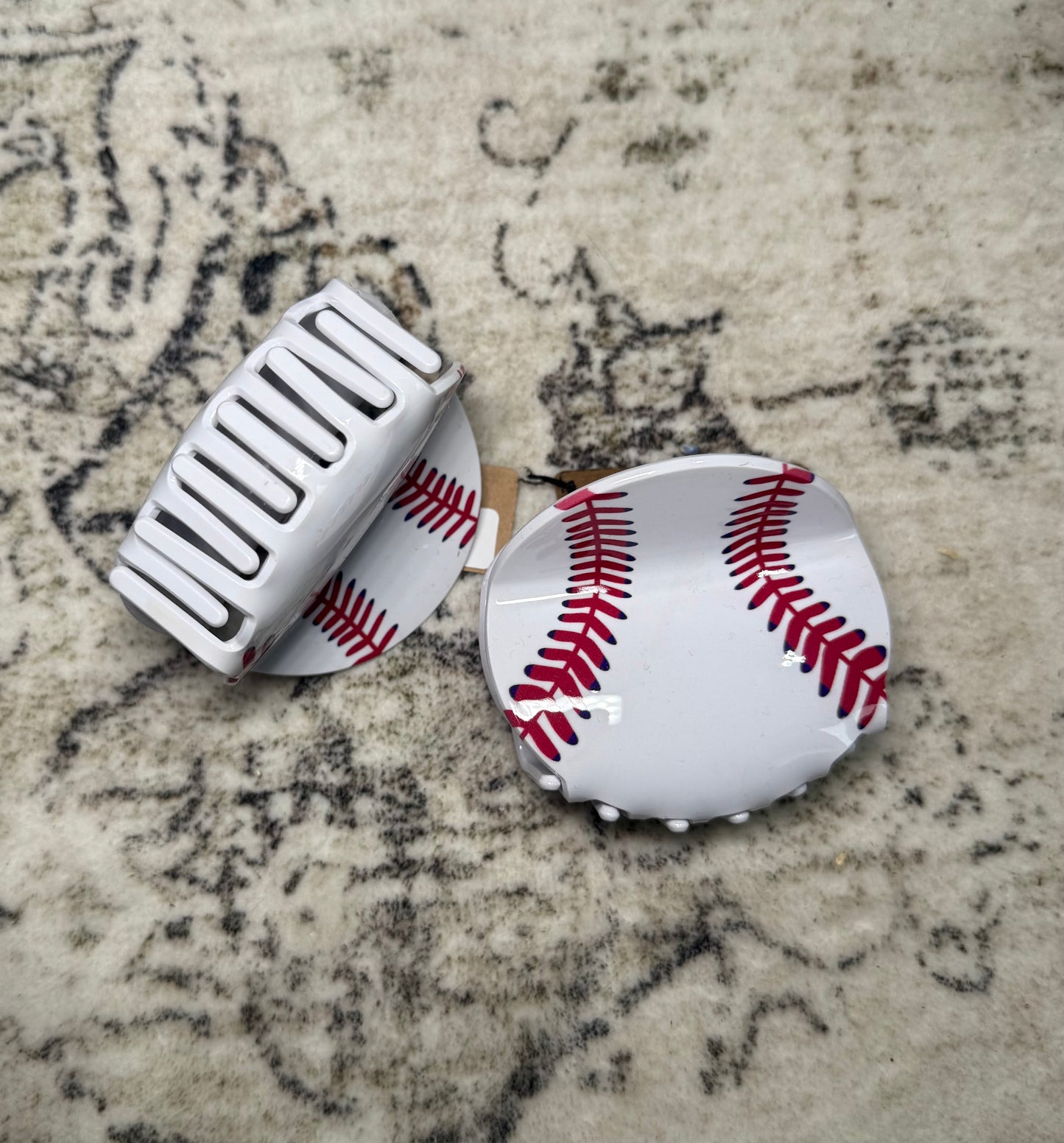 Baseball Acrylic Hair Claw Clip