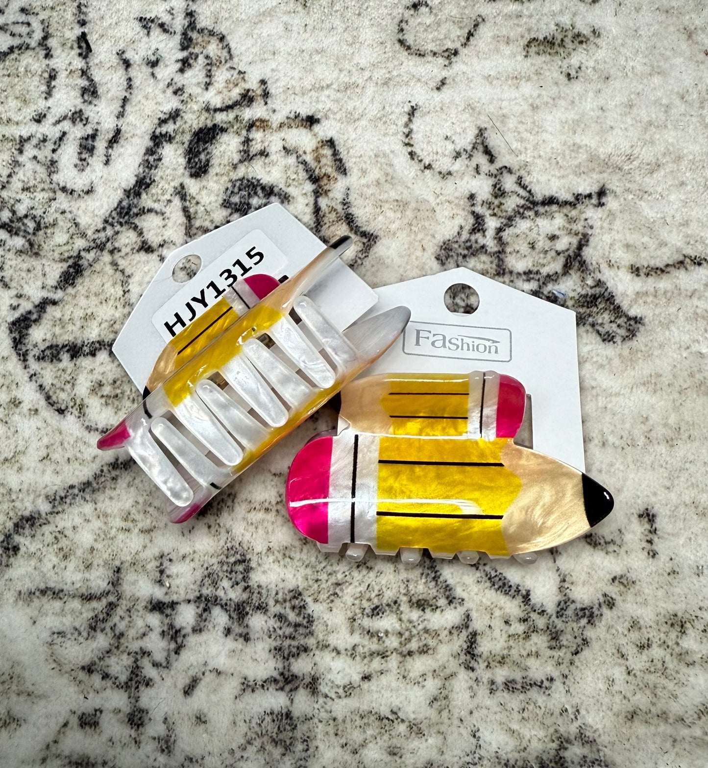 #2 Pencil Acrylic Hair Claw Clip
