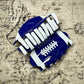 Blue/White Football Hair Clip