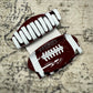 Brown/ White Football Hair Clip