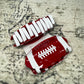 Red/ White Football Hair Clip