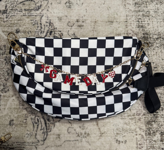 GAME DAY Bag Chain Charm: Gold,Red,White