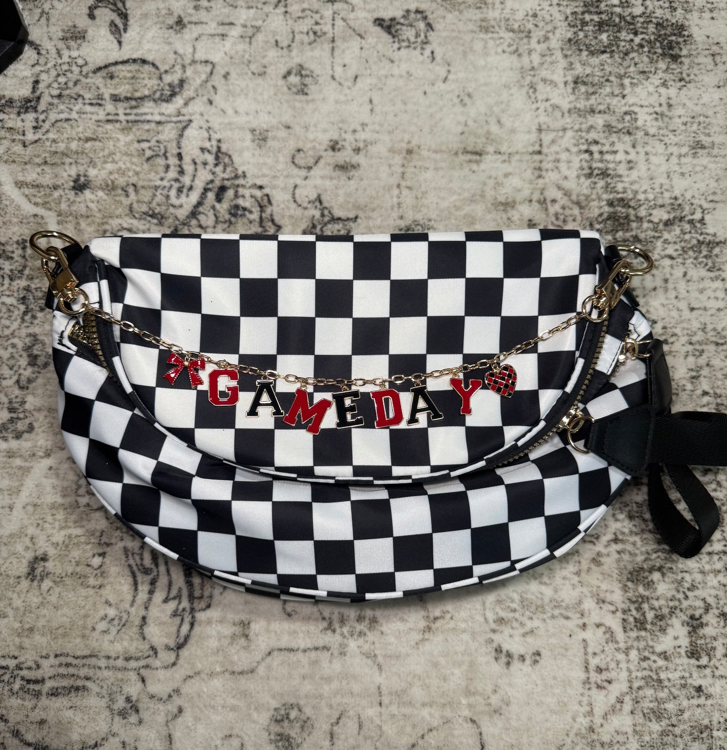 GAME DAY Bag Chain Charm: Black,Gold,Red