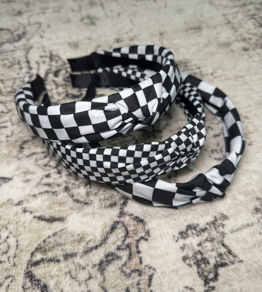 Checkered Head Bands - Set of 3