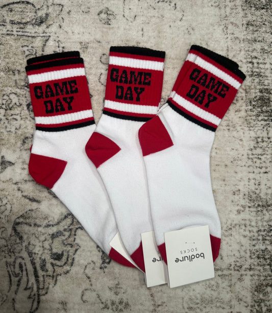 Game Day Socks - Black/Red