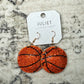 Gameday Rhinestone Pave Basketball Earrings: Orange