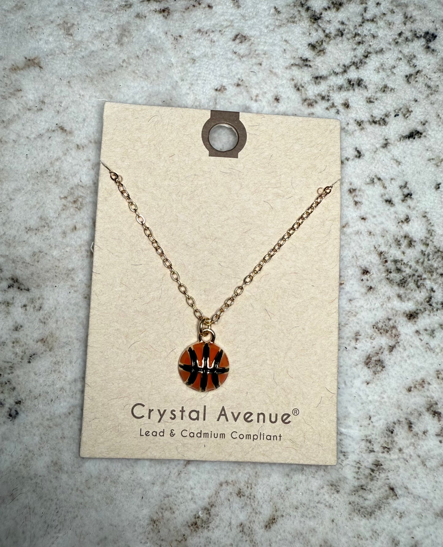 Gameday Enamel Basketball Necklace