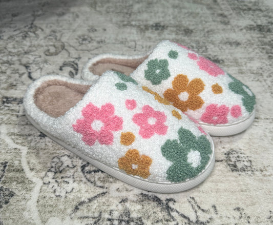 Floral Plush Slippers