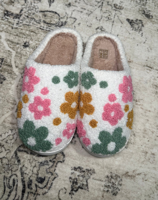 Floral Plush Slippers