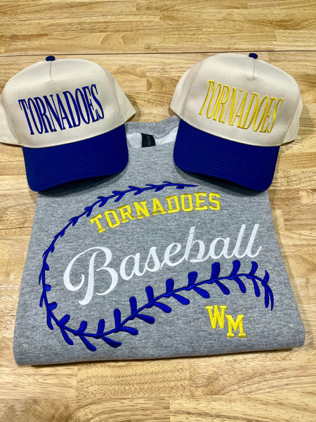 Embroidery - Baseball or Softball Stitch Mascot - ADULT Sweatshirt or T-shirt