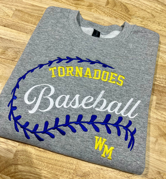 Embroidery - Baseball or Softball Stitch Mascot - ADULT Sweatshirt or T-shirt