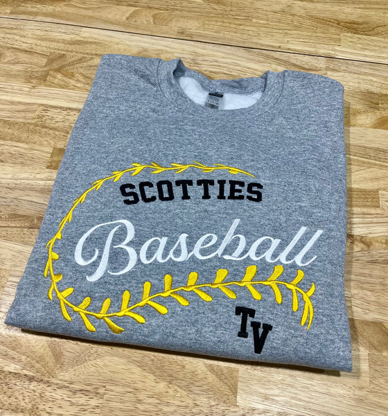 Embroidery - Baseball or Softball Stitch Mascot - ADULT Sweatshirt or T-shirt