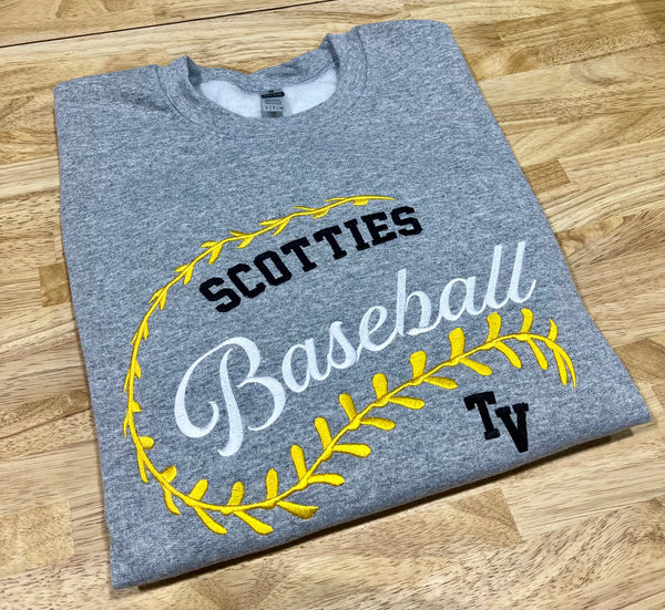 Embroidery - Baseball or Softball Stitch Mascot - YOUTH Sweatshirt or T-shirt