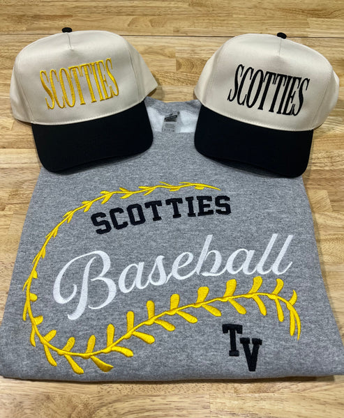 Embroidery - Baseball or Softball Stitch Mascot - ADULT Sweatshirt or T-shirt