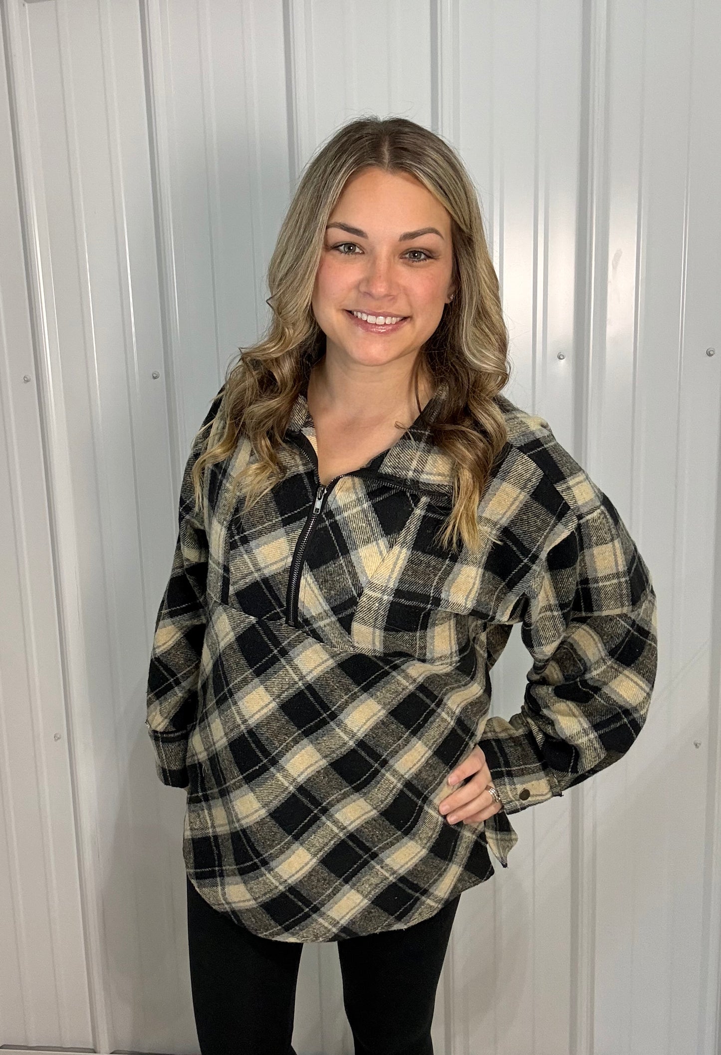 Mya Plaid Pullover - Oversized