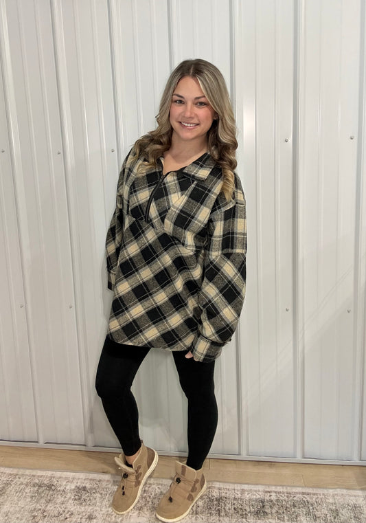 Mya Plaid Pullover - Oversized