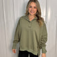 Tamika Lightweight Henley Sweatshirt - Oversized
