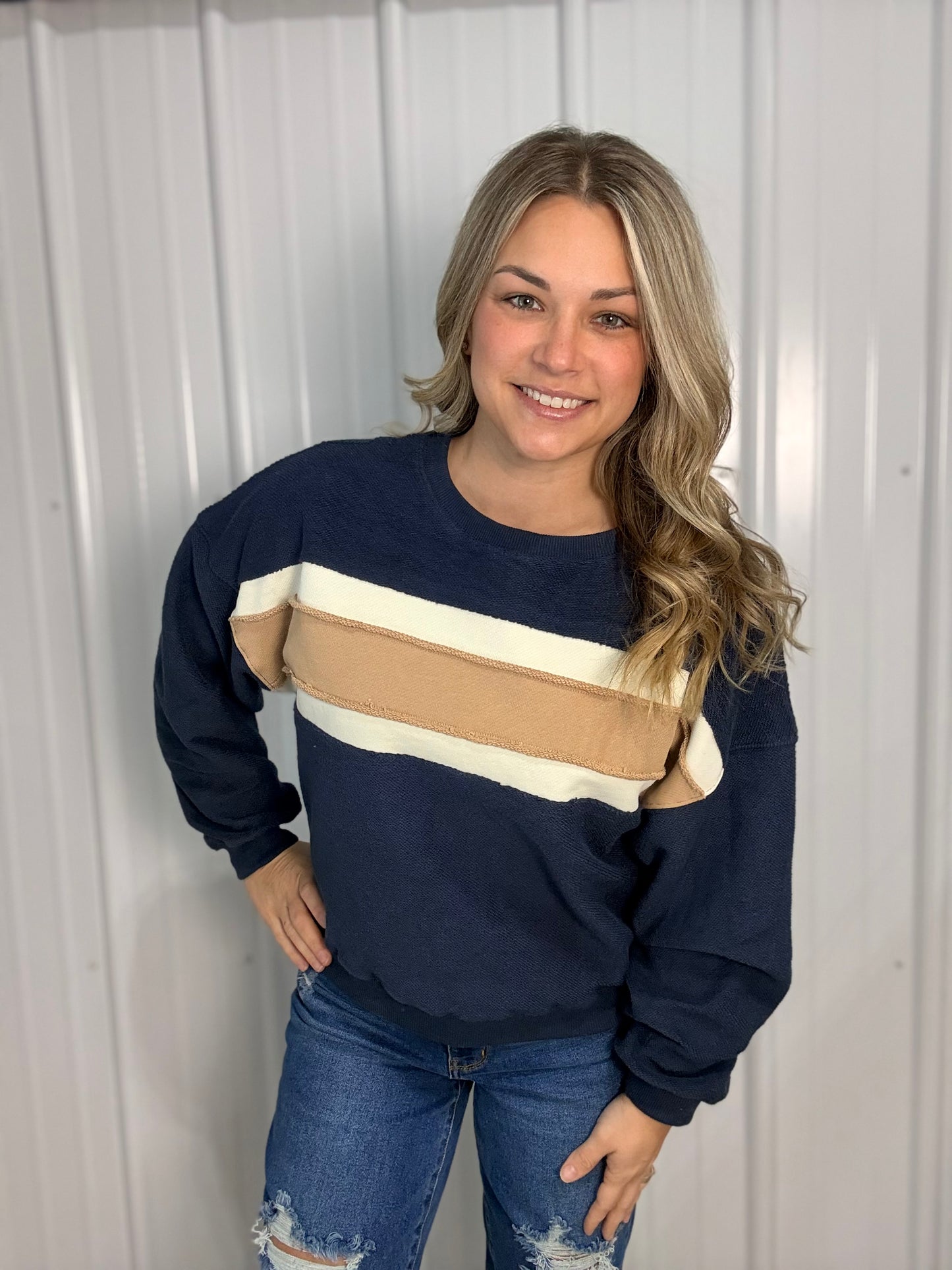 Winnie Terry Lightweight Sweatshirt - Navy