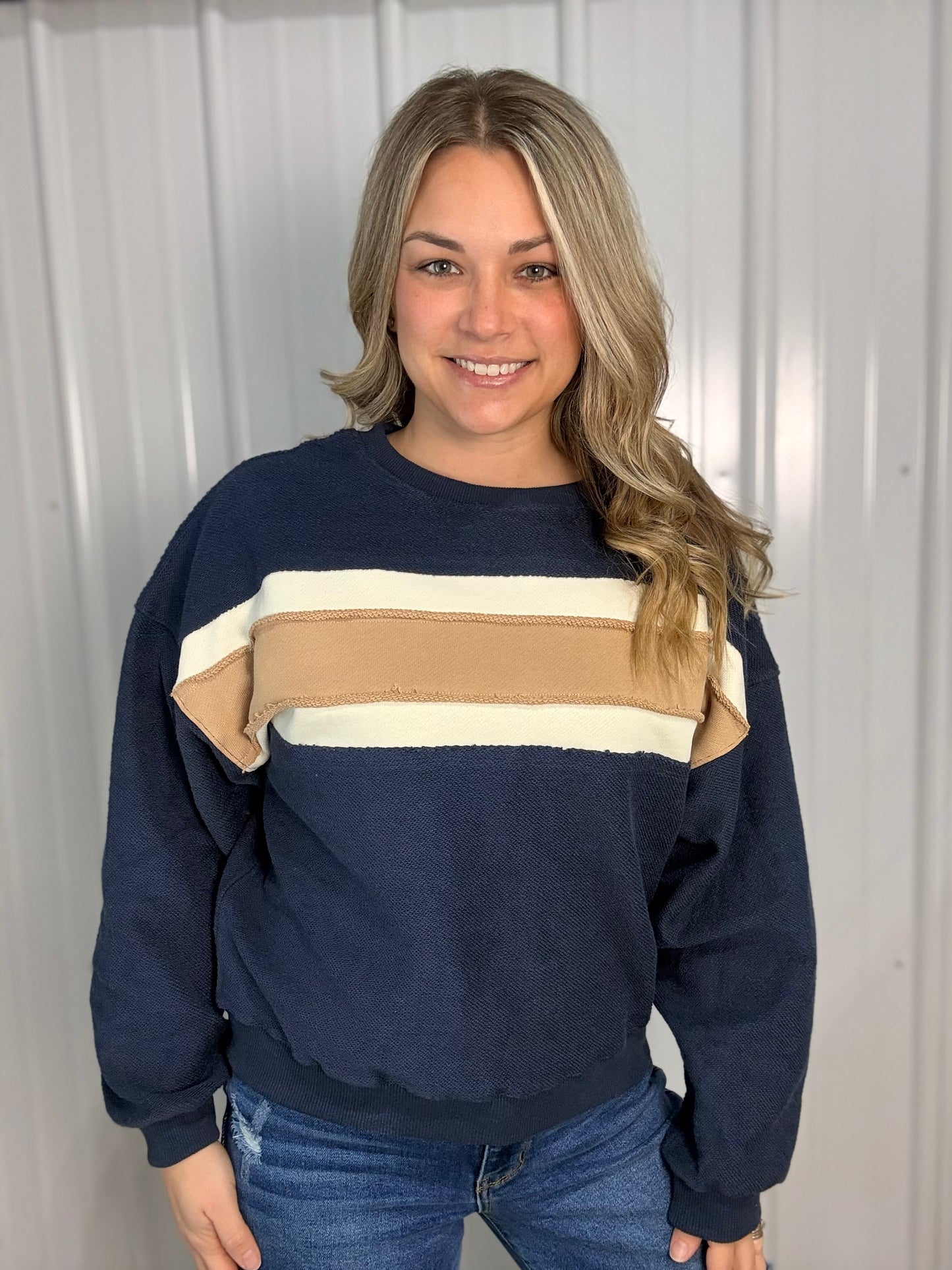 Winnie Terry Lightweight Sweatshirt - Navy