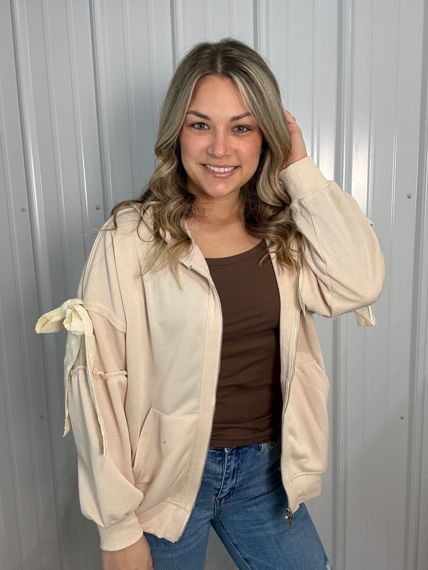 Belle Tie Zip Up, Lightweight