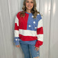 Americana Mineral Washed Flag Sweatshirt - Oversized