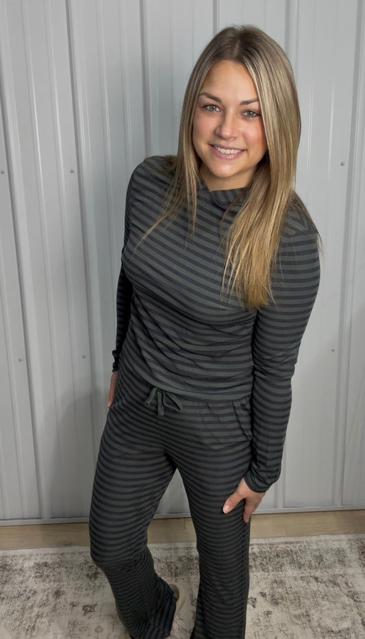 Navy/Olive Modal Stripe Set