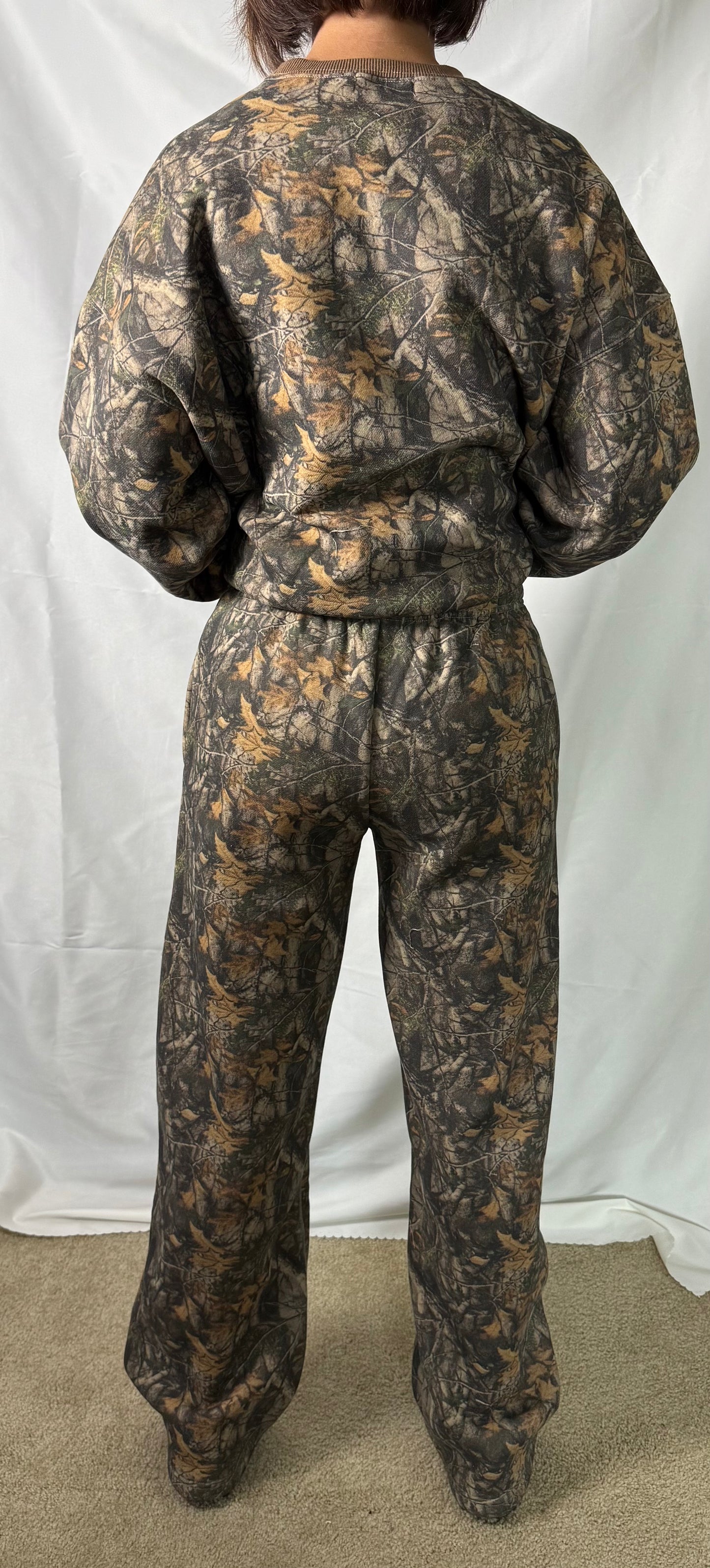 Bayou Dark Woodland Camo Fleece Wide Leg Pant
