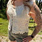 FLORAL EMBROIDERY TOP - NATURAL