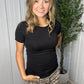 Cotton Spandex Jersey Top - BLACK