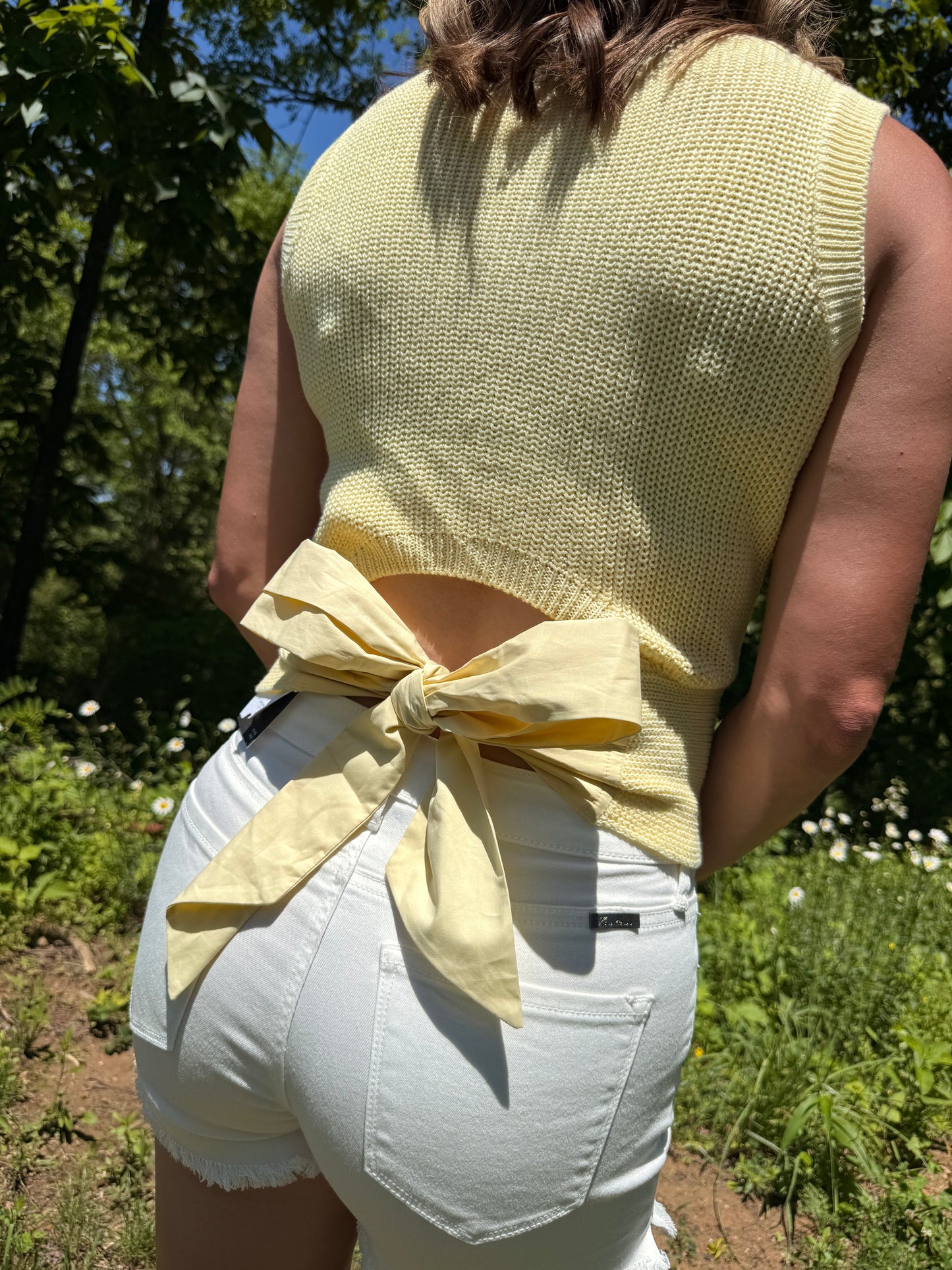 Knitted Knot Cutout Sweater Vest