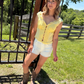 Ladies Lace Ruffle Trim Corset Top